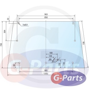 Szyba tylna Landini 3306547M2, 3303023M1,650885521