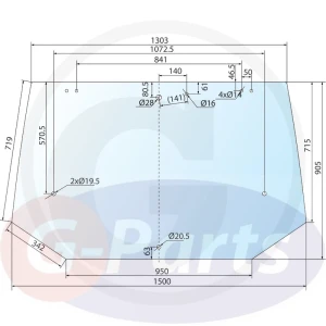 Szyba Tylna New Holland 82014988, 82005316